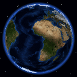 Rotating Earth seen from space